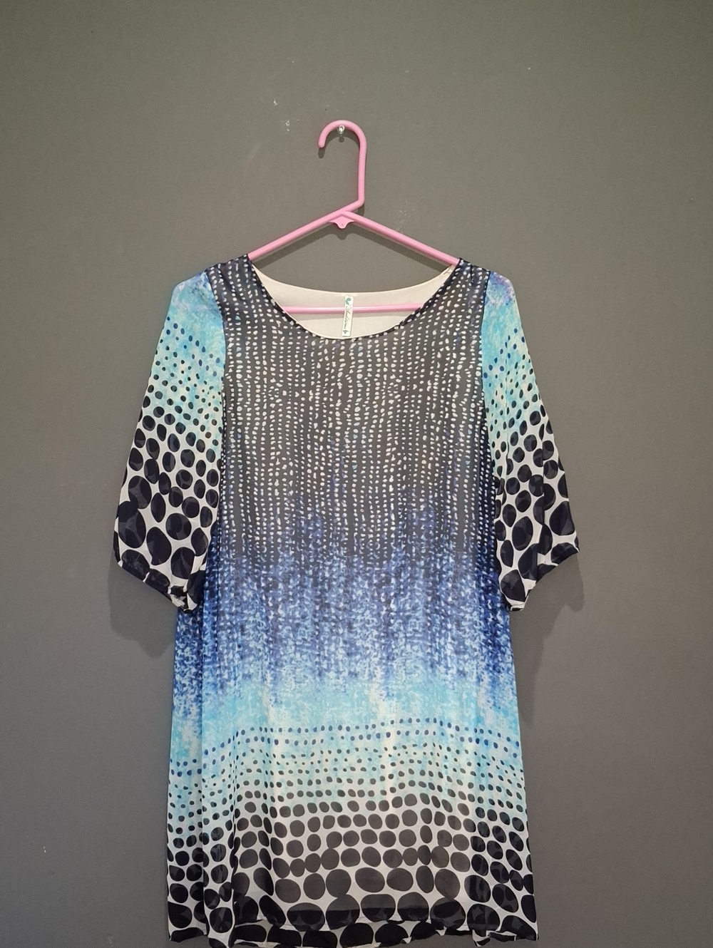Auditions Blue Ombre Dot-Print Tunic